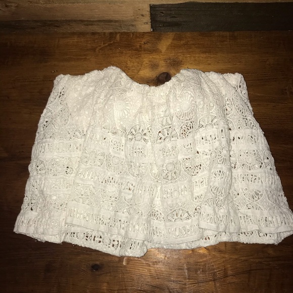 Free People Crochet Lace Cropped Bandeau Blouse - Picture 4 of 8